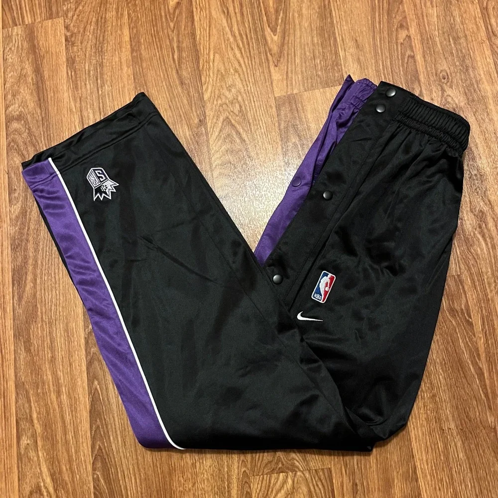 Vintage Nike Team Sacramento Kings Track Pants Tear Away‎ Snap Warmup Athletic